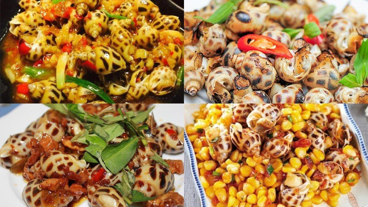 Các món ốc với cách chế biến đa dạng.