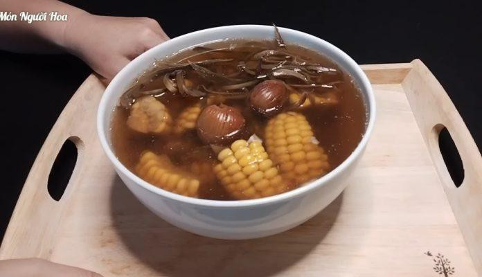 Canh Atiso hoàn tất. Nguồn: YouTube Món Người Hoa