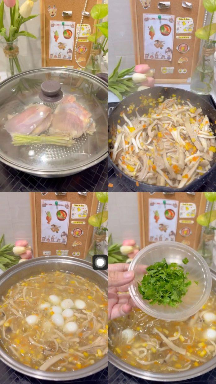 Nguyên liệu chính đã được xào chín thơm