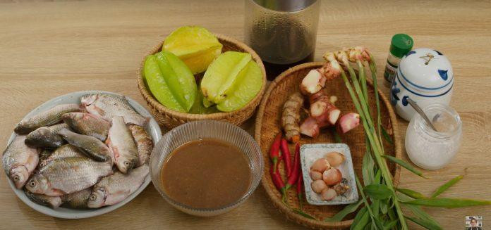 Nguyên liệu làm món cá diếc kho khế