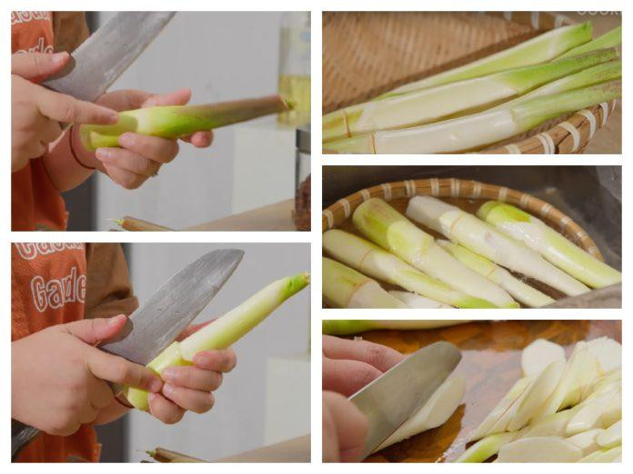 Nguyên liệu làm món củ niễng xào thịt bò