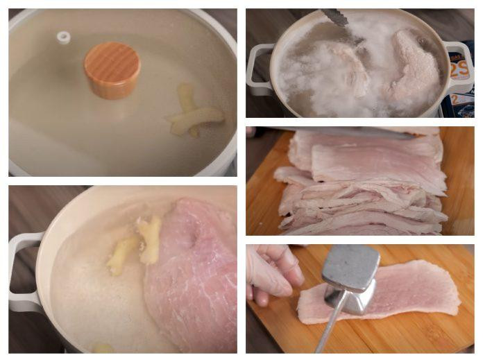 Luộc và cắt thịt