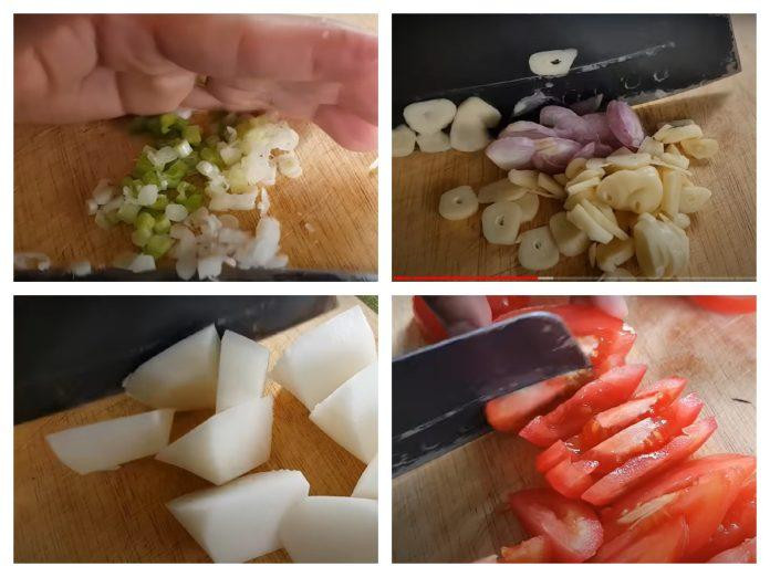 Món bún thịt tôm viên hoàn chỉnh