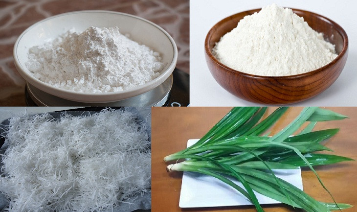 Nguyên liệu làm bánh da lợn đậu xanh lá dứa cần chuẩn bị đầy đủ