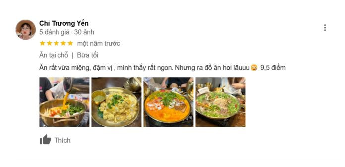 Thực khách đánh giá cao về chất lượng món ăn và dịch vụ của Tuxtax trên mạng xã hội