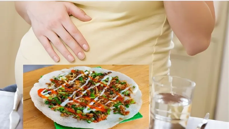 Bầu ăn bánh tráng nướng được không?