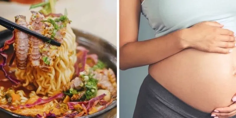 Bầu ăn mì cay được không?