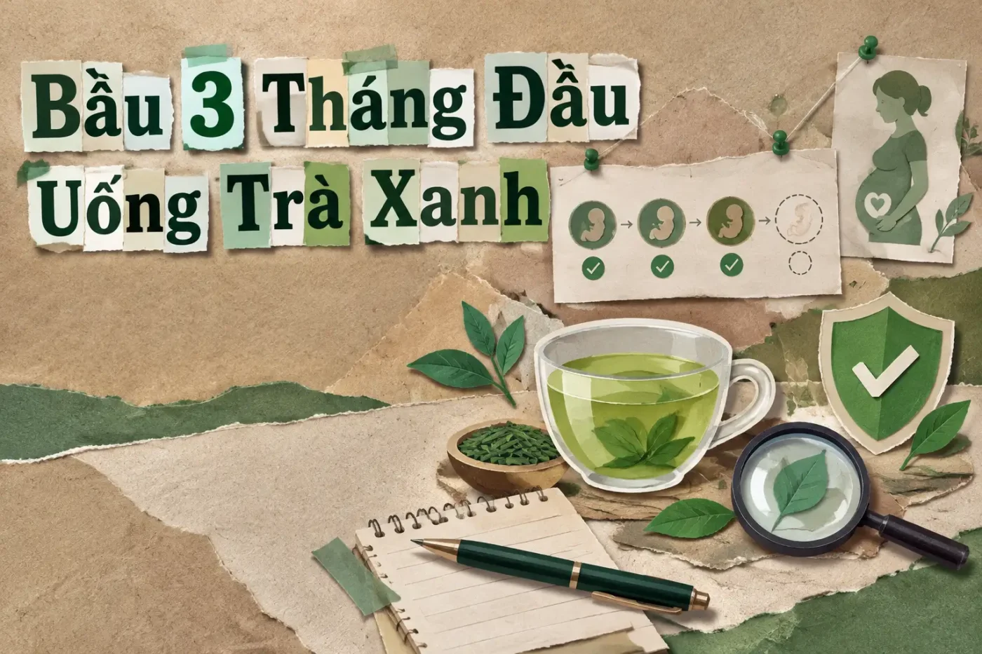 Bầu 3 tháng đầu uống trà xanh không độ được không